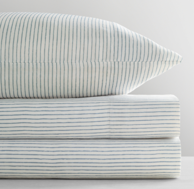 Painted Stripe Ultra-Fine Organic Crib Fitted Sheet | RH Baby & Child