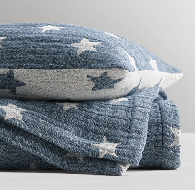 Front Stacked view of Woven Star Toddler Blanket 