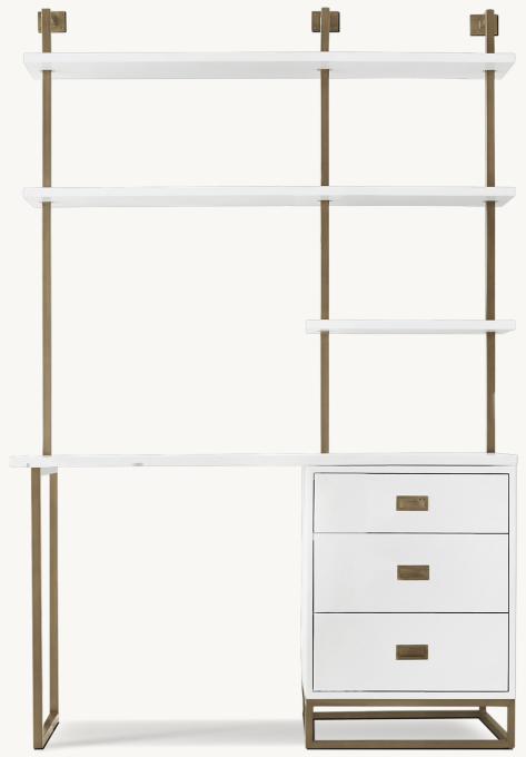 Avalon Single Desk Study Wall With Shelving