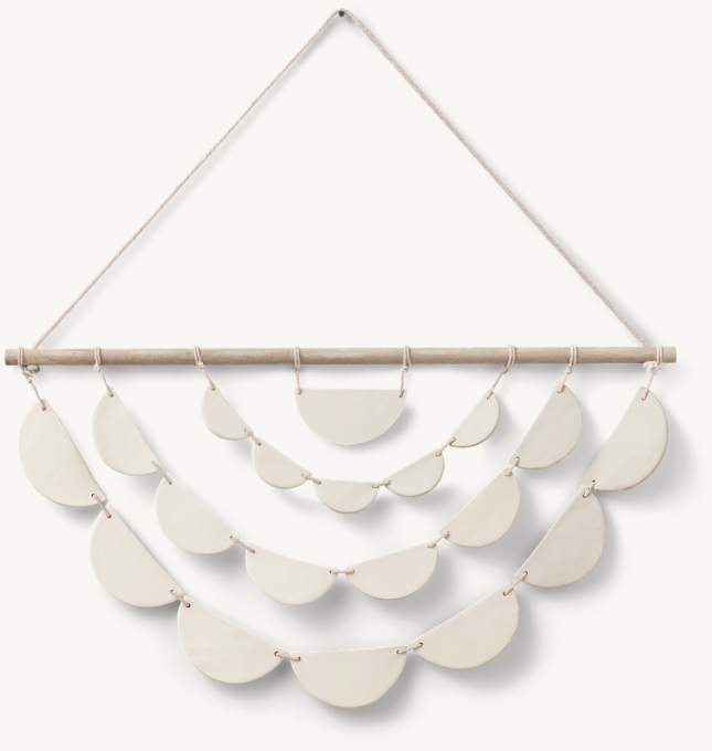 Ceramic Half Circle Wall Hanging - Natural