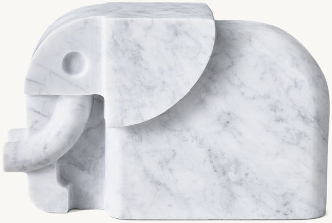 Front view of Marble Animal Sculpture - Elephant 