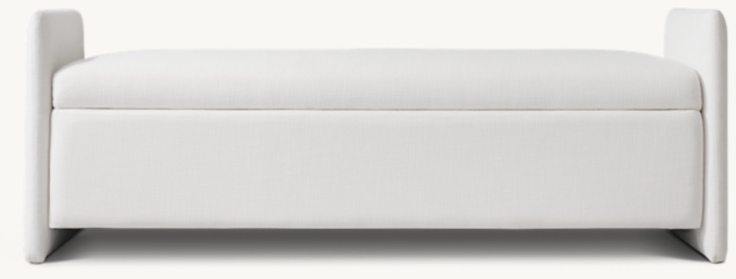 Front view of Cecile Upholstered Wide Storage Bench 