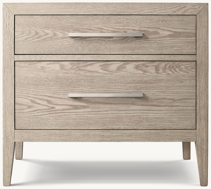 Front view of Jeune French Contemporary 2-Drawer Nightstand  