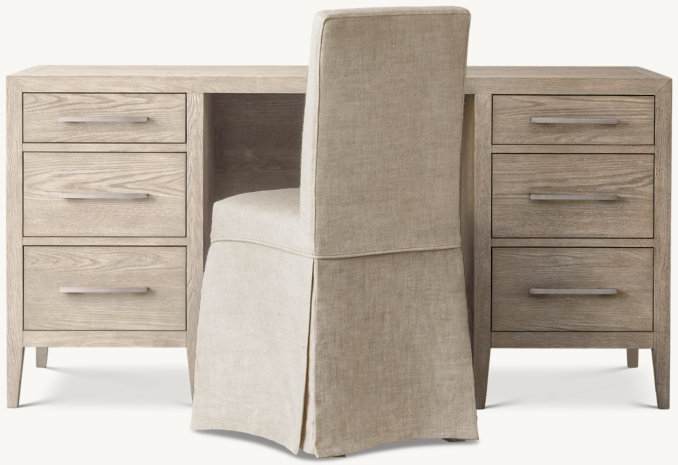 Front view of Jeune French Contemporary Storage Desk 