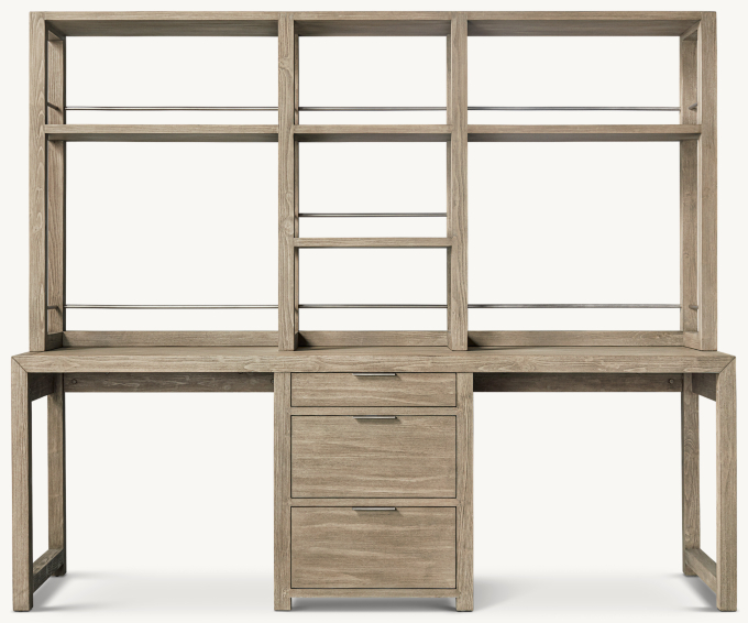 Laguna Double Desk With Shelving