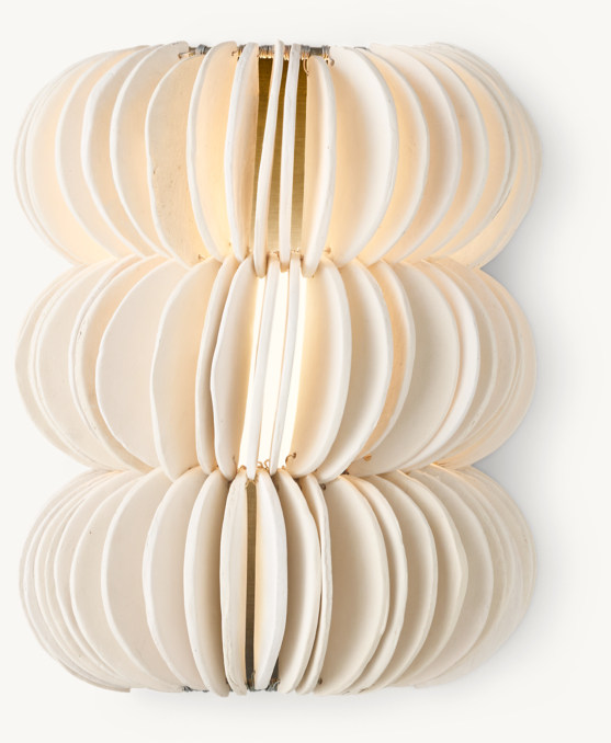 Front view of Handcrafted Clay Scallop Sconce 