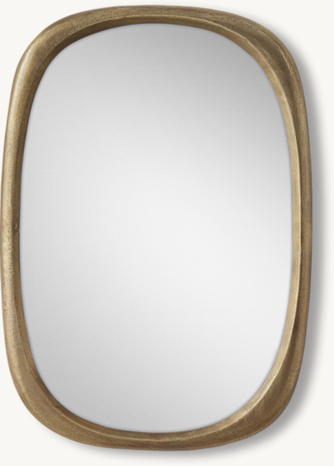 Organic Cast Metal Dresser Mirror - Brass | RH