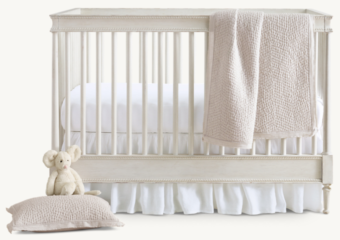 Hand-Quilted Mélange & Washed Linen-Cotton Nursery Bedding Collection