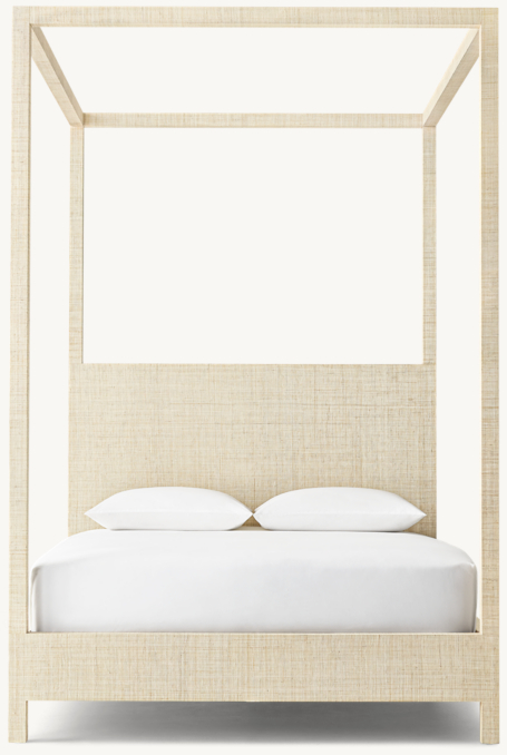 Front view of Burke Raffia Canopy Bed 