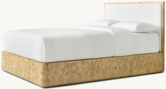 Three Quarter view of Bardot Burl Panel Bed 