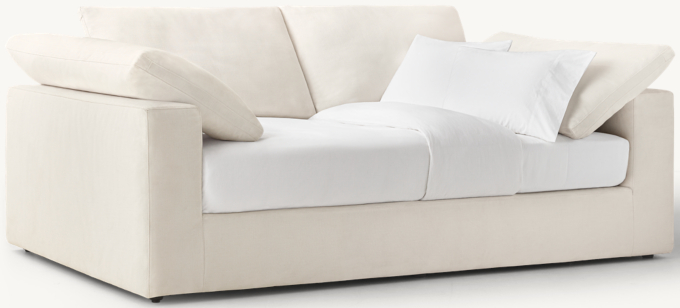 Fauteuil Modulable Blanc RH Restauration Hardware Cloud - Housse Lin Polyester - Neuf