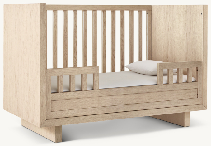 Three Quarter view of Nicolo Panel Crib Toddler Bed Kit 