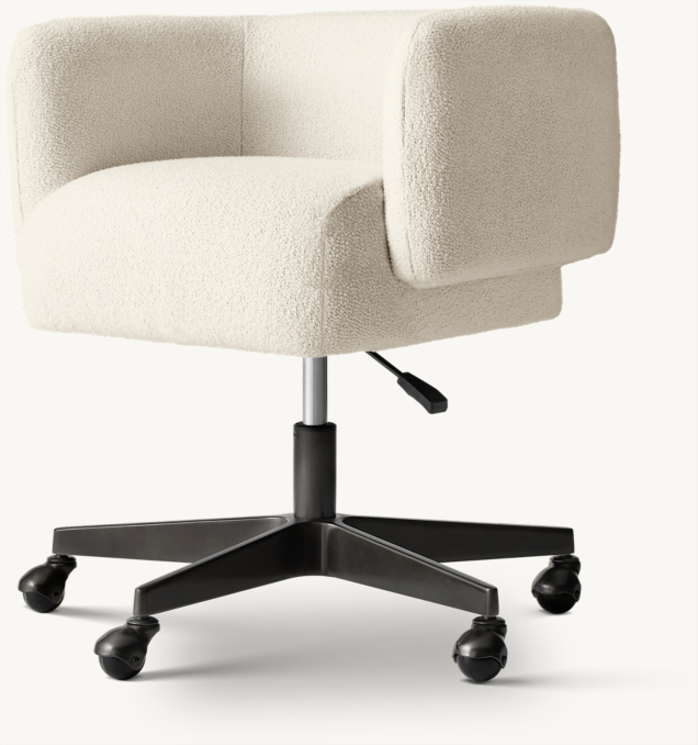 Three Quarter view of Henning Desk Chair - Bronze Caster Base 