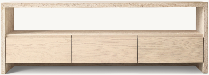 Piera Italian Travertine-Wrapped Wide Media Console