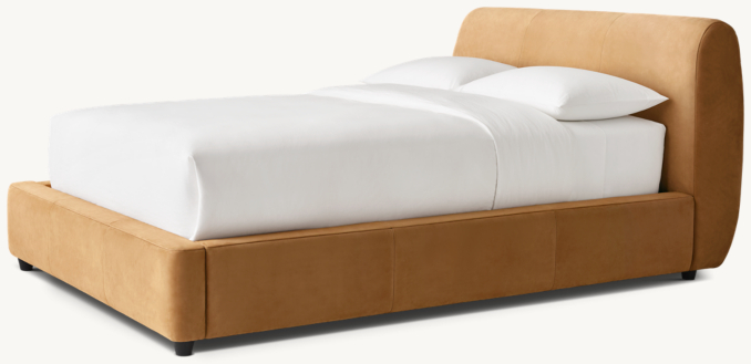 Three Quarter view of Sylvain Leather Bed 