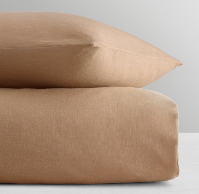 Front Stacked view of  Washed Linen-Cotton Sham  