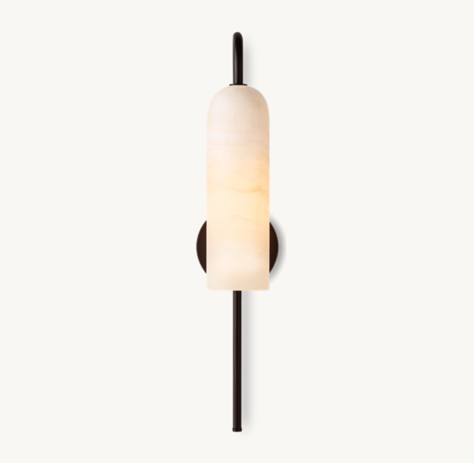 Alabaster Arc Sconce - Bronze