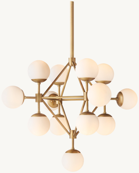 Keefe Cluster Chandelier - Antiqued Brass