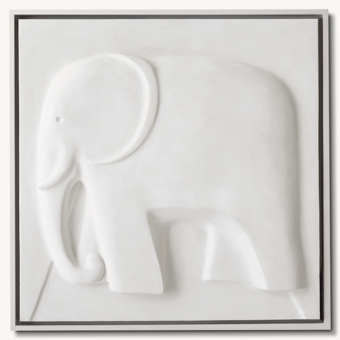 Front view of Safari Animal Bas-Relief Wall Art - Elephant 