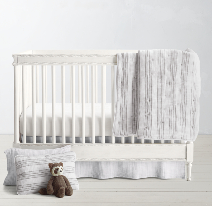 Featherlight Stripe Cotton Gauze Nursery Bedding Collection