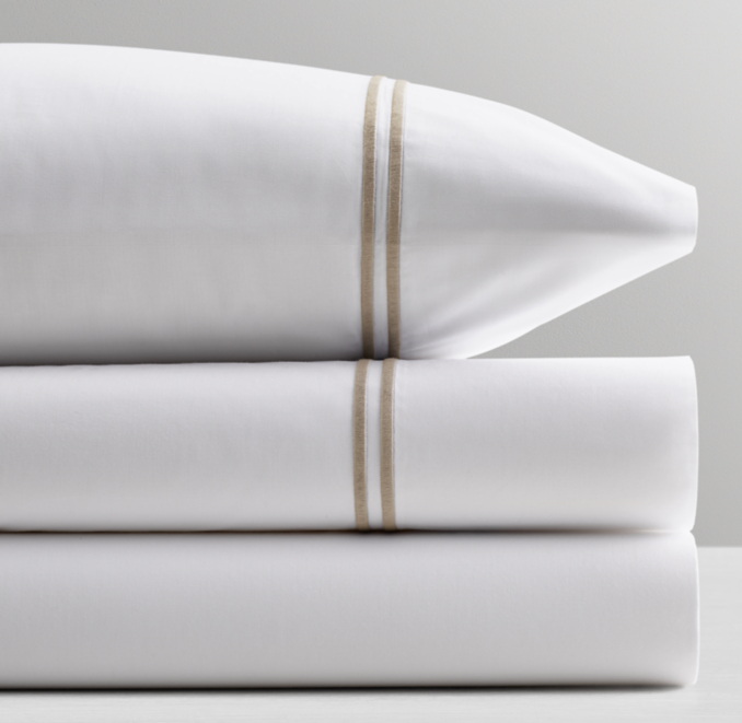 Front Stacked view of Italian Satin Stitch Pillowcase (Set Of 2) 