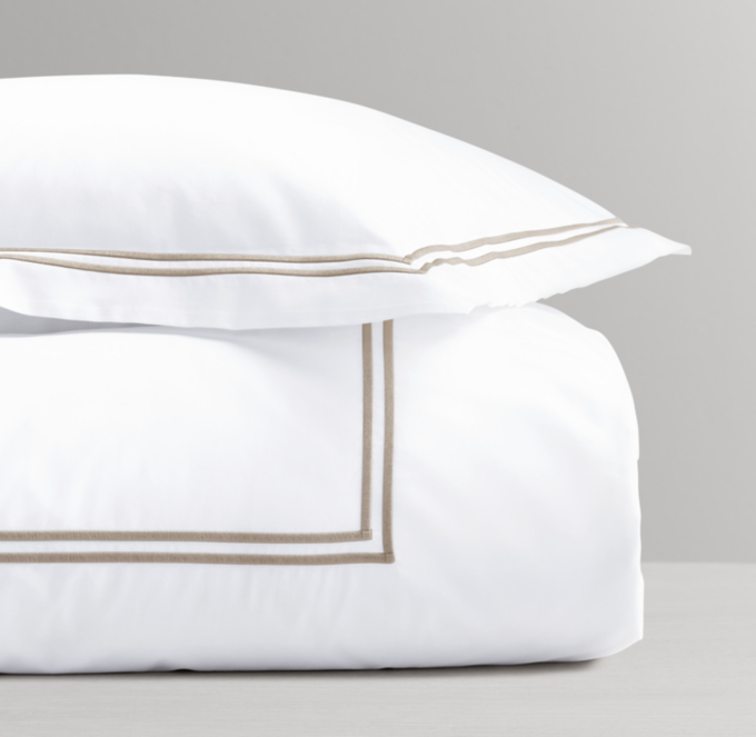 Front Stacked view of Italian Satin Stitch Duvet Cover 