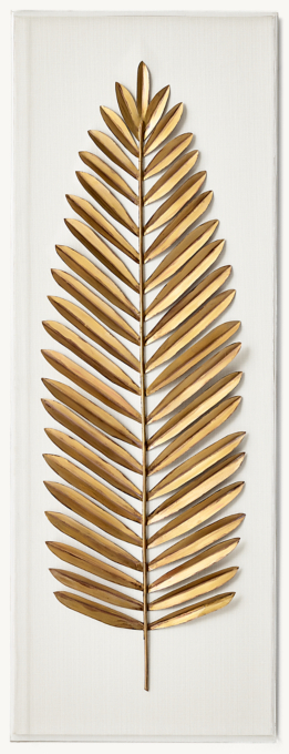 Front view of Tommy Mitchell: Gilded Palm Leaf Art - Large 