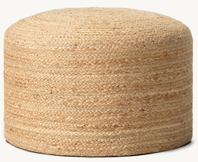 Braided Jute Pouf