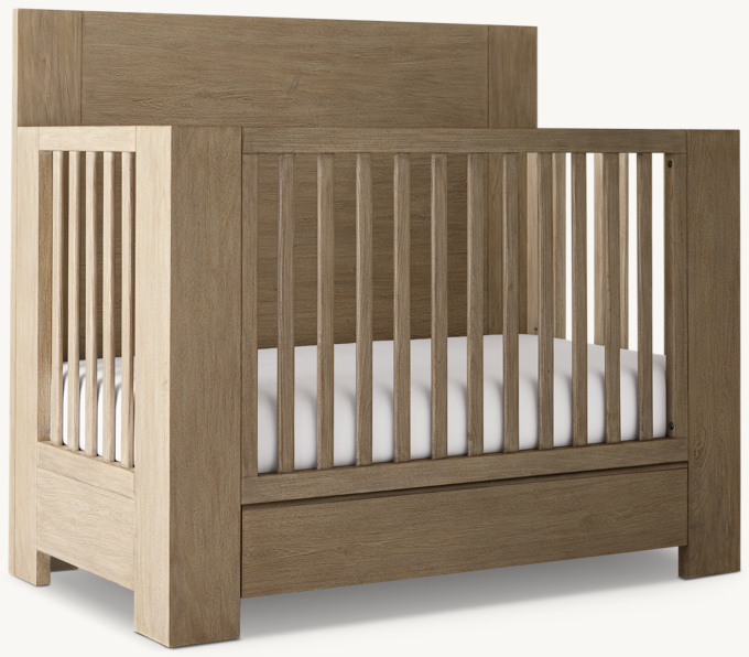 Three Quarter view of Callum Storage Conversion Crib Toddler Bed Kit 
