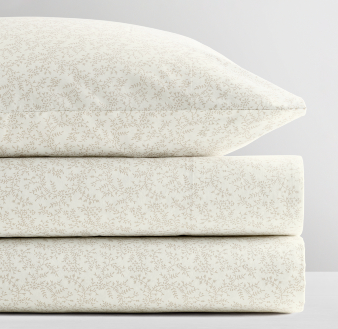 Petite Vine Organic Cotton Sheet Set Oat Queen