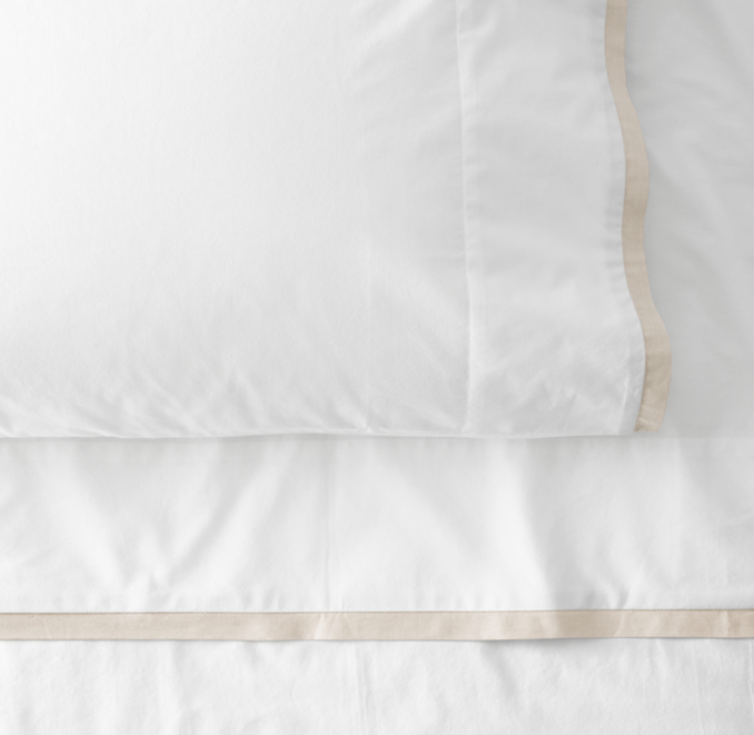 Overhead view of Edged Border Organic Sheet Set  