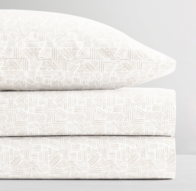 Front Stacked view of Etched Lines Organic Cotton Pillowcase  