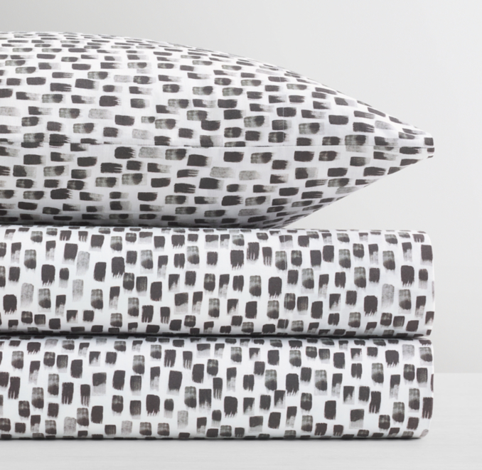 Front Stacked view of Watercolor Brushstroke Percale Crib Fitted Sheet  