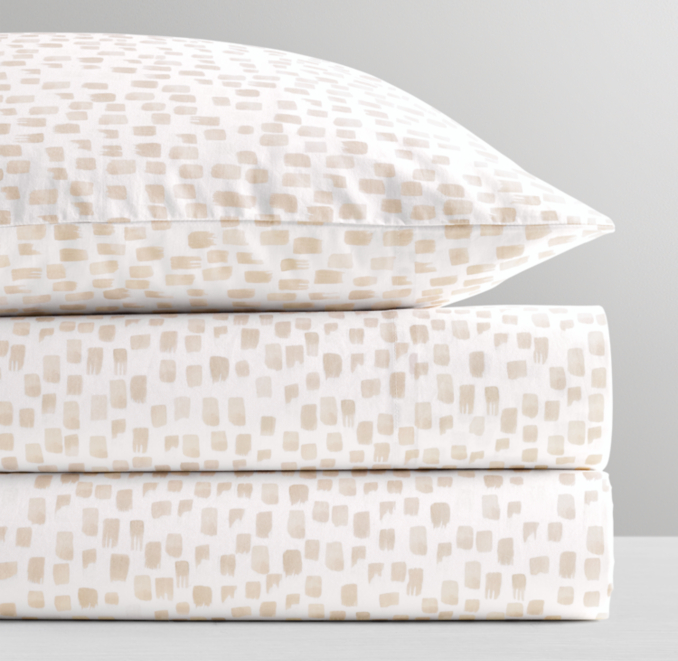 Front Stacked view of Watercolor Brushstroke Percale Pillowcase  