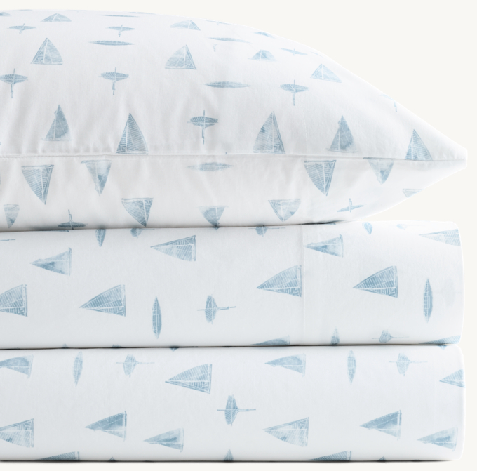 Sailboat Organic Cotton Crib Fitted Sheet RH Baby Child