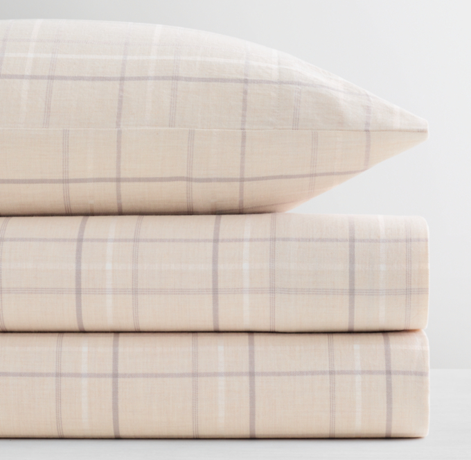Yarn Dyed Windowpane Plaid Cotton Crib Fitted Sheet RH Baby Child