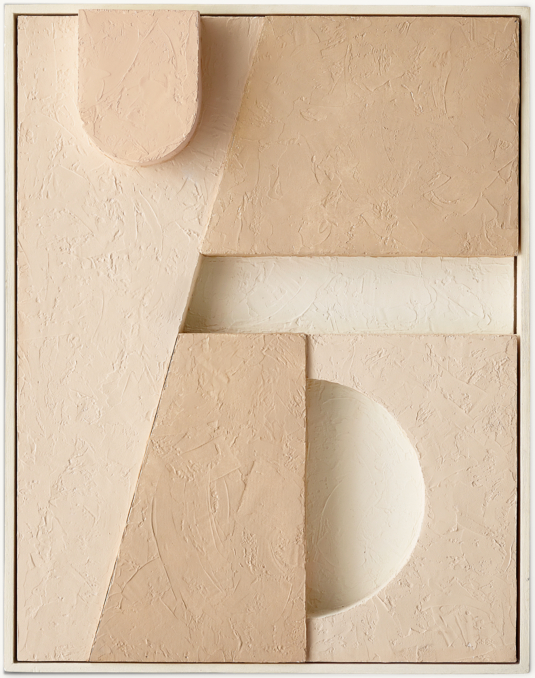 Front view of Cubist Relief Wall Art 1 - Natural 