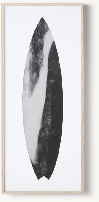 Front view of Abstract Surfboard Print 3 - Black 
