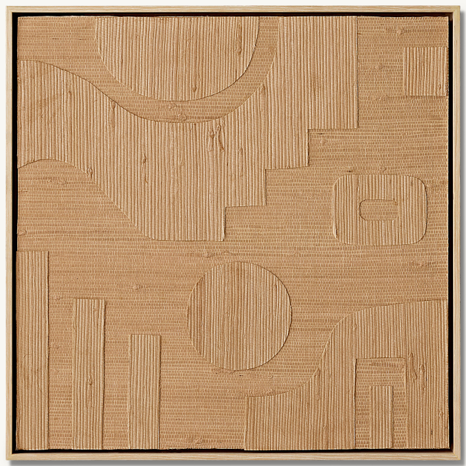 Front view of Élan Byrd Grasscloth Collage - Small 2 