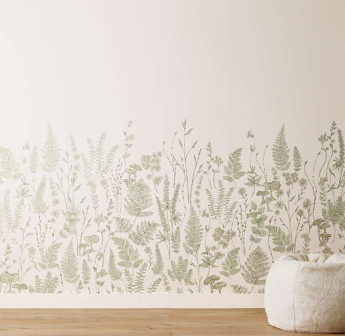 Front view of Woodland Flora Wallpaper 