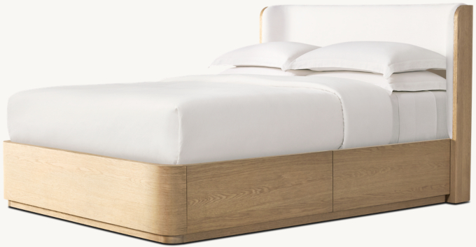 Three Quarter view of Olin Upholstered Shelter Storage Bed 