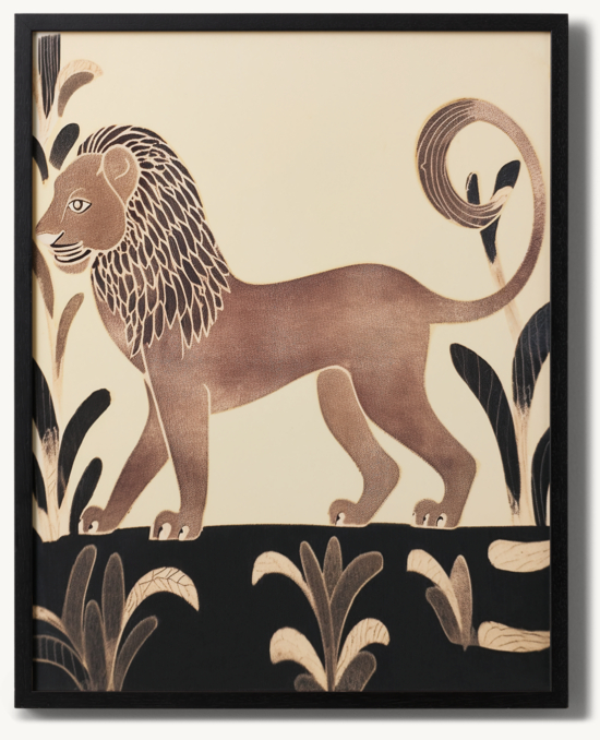 Front view of Vintage Big Cat Print - Lion 
