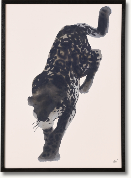 Front view of Watercolor Panther Art - Front 