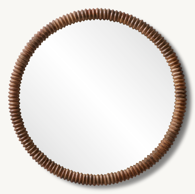 Front view of Impala Round Mirror - Natural 