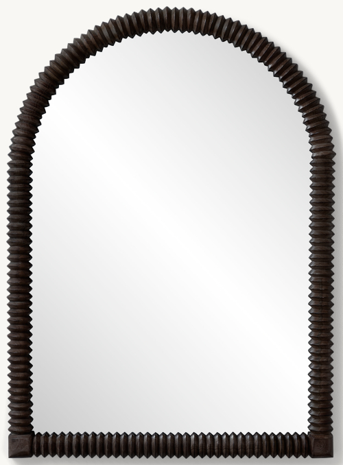 Front view of Impala Arched Dresser Mirror - Black 