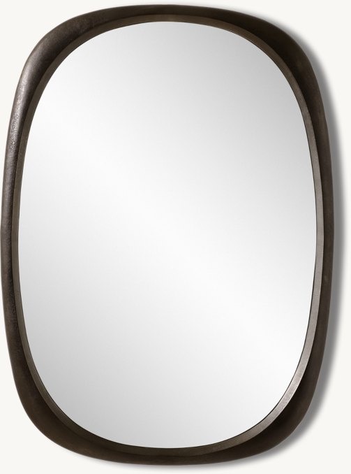 Front view of Organic Cast Metal Dresser Mirror - Dark Bronze 