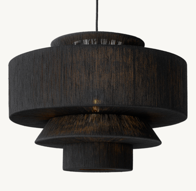 Front view of Amaya Jute Wide Pendant  