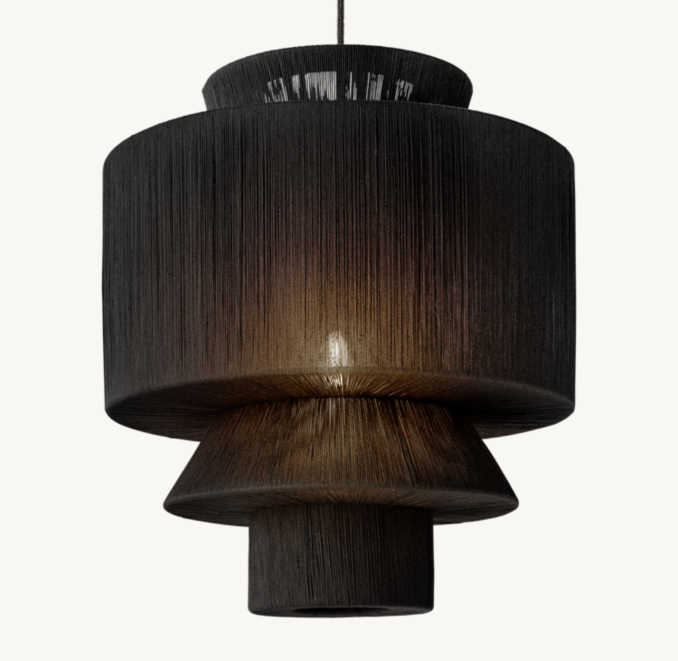 Front view of Amaya Jute Tall Pendant  