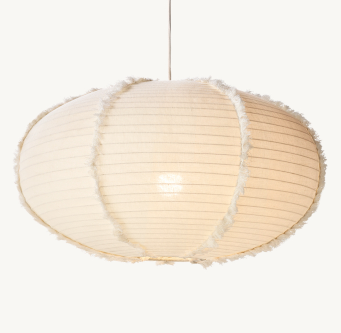 Front view of Mael Wide Linen Pendant  