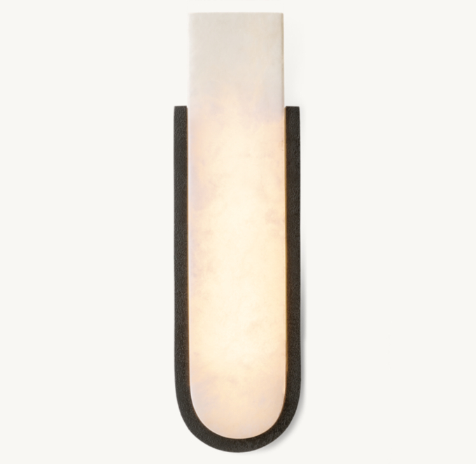 Gideon Alabaster Sconce - Aged Bronze